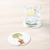 Waterverf bovenleiding ronde kartonnen onderzetter (Insitu)