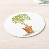 Waterverf bovenleiding ronde kartonnen onderzetter (Gebogen)