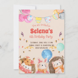 Waterverf boviene kinderen Birthday Party Kaart