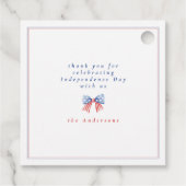 Waterverf Bow 4 juli Barbecue Verfijnd Bedankjes Labels (Achterkant)