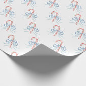 Waterverf Bow Candy Cane Cadeaupapier (Hoek)