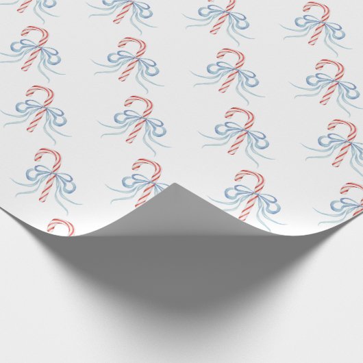 Waterverf Bow Candy Cane Cadeaupapier (Hoek)