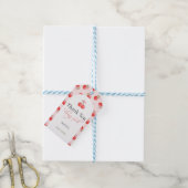 Waterverf Bow Cherry eerste 1e verjaardag Cadeaulabel (Met Touw)