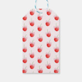 Waterverf Bow Cherry eerste 1e verjaardag Cadeaulabel (Achterkant)