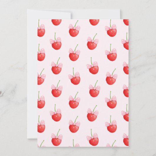 Waterverf Bow Cherry eerste 1e verjaardag Kaart (Achterkant)