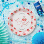 Waterverf Bow Cherry eerste 1e verjaardag Papieren Bordje (Feest)