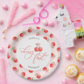 Waterverf Bow Cherry eerste 1e verjaardag Papieren Bordje (Feest)