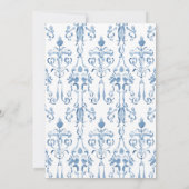 Waterverf Bow & Damask Aangepaste naam Gepersonali Notitiekaartje (Achterkant)