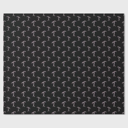 Waterverf Bow Pattern Black Wrapping Paper Roll Cadeaupapier (Vlak)