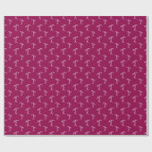 Waterverf Bow Pattern Roze Wrapping Paper Roll Cadeaupapier (Vlak)