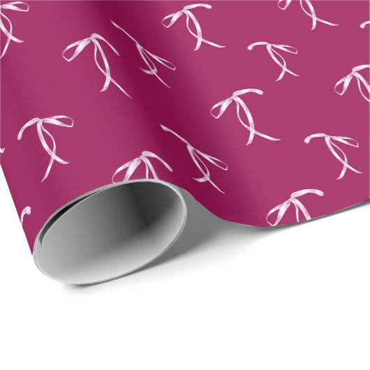 Waterverf Bow Pattern Roze Wrapping Paper Roll Cadeaupapier (Rol Hoek)