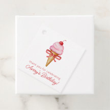 Waterverf Bow Pink Ice Cream Cone Party