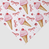 Waterverf Bow Pink Ice Cream Cone Tissuepapier (Detail)