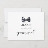 Waterverf Bow stropdas Wil je mijn Groomsman zijn Kaart (Voorkant)