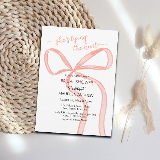 Waterverf Bow Ze bindt het knoop Vrijgezellenfeest Kaart