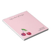 Waterverf Bowl of Cherries Girly Pink Coquette Notitieblok (Schuin)