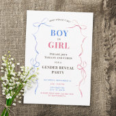 Waterverf Bows Baby Geslacht Onthullen Partij Kaart