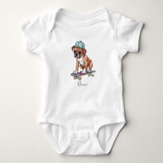 Waterverf Boxer Baby Body Romper (Voorkant)