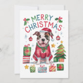 Waterverf Boxer Dog Christmas Kaart (Voorkant)