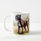 Waterverf Boxer Dog Koffiemok (Links)