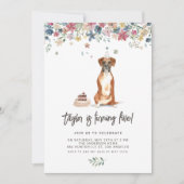  Waterverf Boxer Dog Verjaardagsfeestje Kaart (Voorkant)