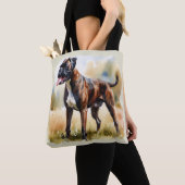 Waterverf Boxer Hond Tote Bag (Dichtbij)