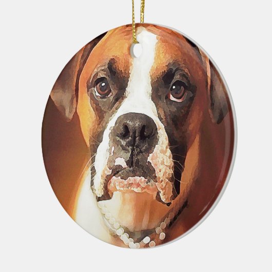 Waterverf Boxer Keramisch Ornament (Links)