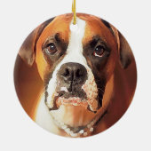 Waterverf Boxer Keramisch Ornament (Achterkant)