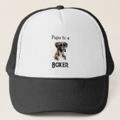 Waterverf Boxer Papa Brown Personaliseer Trucker Pet (Voorkant)