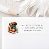 Waterverf Boxer Puppy retour adreslabel Etiket (Insitu)