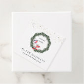 Waterverf Boxwood krans vakantie gepersonaliseerd Bedankjes Labels (In situ)