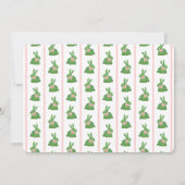 Waterverf Boxwood Spring Bunny Pink Bow Afbeelding Bedankkaart (Achterkant)