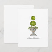 Waterverf Boxwood topiary flat - Harde dank Bedankkaart (Voorkant / Achterkant)