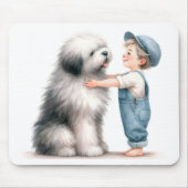 Waterverf Boy and His Dog Muismat (Voorkant)