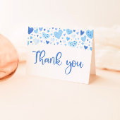 Waterverf Boy Blue Hearts Valentijn Sweetheart Bedankkaart