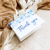 Waterverf Boy Blue Hearts Valentijn Sweetheart Bedankkaart