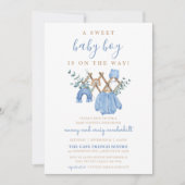 Waterverf  Boy Boho Baby shower Kaart (Voorkant)