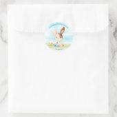 Waterverf Boy Bunny Baby shower Boerderij Ronde Sticker (Tas)