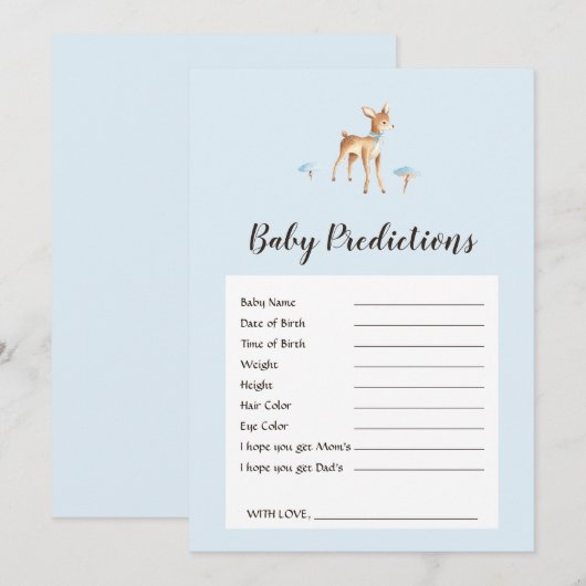 Waterverf Boy Deer Baby Predicted Game (Voorkant / Achterkant)