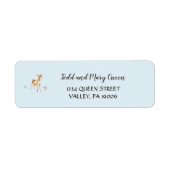 Waterverf Boy Deer Mushroom Return Address Labels (Voorkant)
