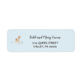 Waterverf Boy Deer Mushroom Return Address Labels