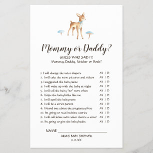 Waterverf Boy Deer op White Mouse of Dad Game Flyer