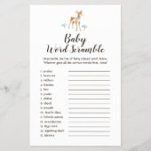 Waterverf Boy Deer op Witte Baby Word Scramble Flyer (Voorkant)