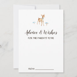 Waterverf Boy Deer op Witte Kaarten van het Advies