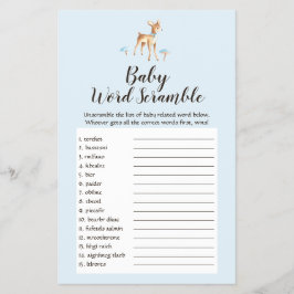 Waterverf Boy Deer Paddenstoelen Baby Word Scrambl Flyer