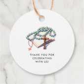 Waterverf Boy First Holy Communion Dank u Bedankjes Labels (Achterkant)