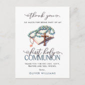 Waterverf Boy First Holy Communion Dank u Briefkaart (Voorkant)