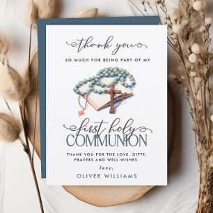 Waterverf Boy First Holy Communion Dank u Briefkaart
