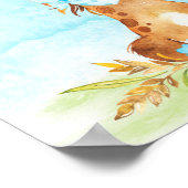 Waterverf Boy Horse Baby shower Boerderij Poster (Hoek)