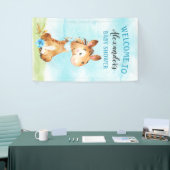 Waterverf Boy Horse Baby shower Boerderij Spandoek (Beurs)